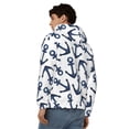 thumbnail image 4 of Honeii Navy Blue Anchors Print Hoodies for Men, Pullover & Full Zip, Breathable Zip up Hoodie, Sweatshirt-Large, 4 of 5