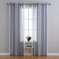 thumbnail image 6 of Haperlare 52" x 63" Sheer Window Curtains Stripe Farmhouse Curtains Faux Linen Light Filtering Window Treatments, Navy Blue, 2 Panels, 6 of 6