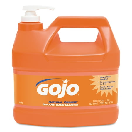 GOJO NATURAL ORANGE Smooth Hand Cleaner, 1gal, Pump Dispenser, Citrus Scent, 4/Carton