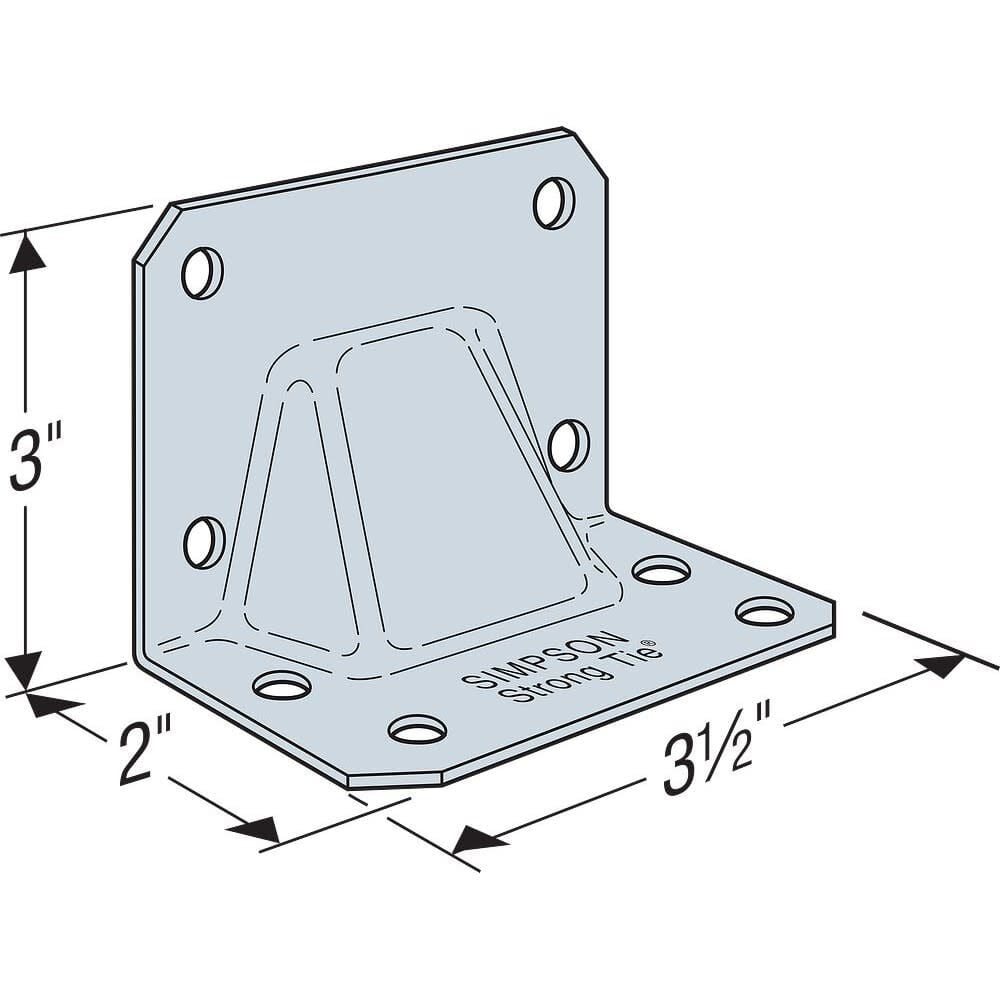 Simpson Strong-Tie Gusset Angle Bracket Kit HGA10 - Galvanized Metal - 10 Pack with Screws