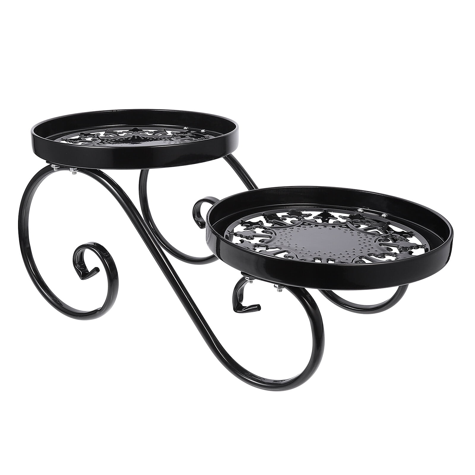 DINHEAROM 1Pc Black Flower Rack Balcony Plant Holder Space Saving Storage Solution