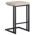 thumbnail image 2 of Home Square 2 Piece Faux Leather and Steel Counter Stool Set in Cream/Black, 2 of 5