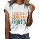 thumbnail image 1 of Tops para Mujer Fiudx Primavera Verano Color Sólido Impresión de Letras Manga Corta Cuello Redondo Casual, 1 of 5