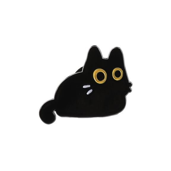 New Cute Black Brooch Funny Kitten Metal Brooches Lapel Pins Badge On Backpack Costume Accessories Jewelry For Friend Gift