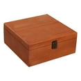 thumbnail image 5 of Wooden Storage Box Vintage Style Home Decorations with Hinged Lid Organizer brown 23x23x10cm, 5 of 8