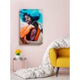 thumbnail image 2 of Awkward Styles African Woman with Blue Hair Canvas Wall Art Cute Lady Portrait Ready to Hang Picture for Home African Woman Canvas Wall Decor Blue Style Blue Canvas Art Decals Colorful Artwork, 2 of 7