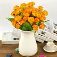 thumbnail image 6 of Limei Orange Artificial Hydrangeas - Faux Silk Flowers for Wedding Bouquets, Fake Flower Arrangements, Home and Office Decorations, 1 Bunch 9 Head, 6 of 7