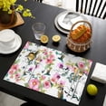 thumbnail image 4 of Pioneer Flower Floral Print Pattern Summer Placemats Table Placemats Set Of 4-Linen Kitchen Washable Placemats Table Mats 12x18 Inch Non-Slip Heat Resistant, 4 of 5