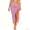thumbnail image 3 of HVOBTTY Summer Women's Wrap Maxi Skirt Plaid Wrap Cover Up Lightweight Soft Fabric Multi Use As Swim Cover Up Beach Shawl for Resort, 3 of 5