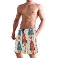 thumbnail image 2 of Dailycode Men's Quick Dry Swim Trunks Beach Shorts Casual Summer Board Shorts with Pockets, Hand Drawn Rocket, 2 of 8