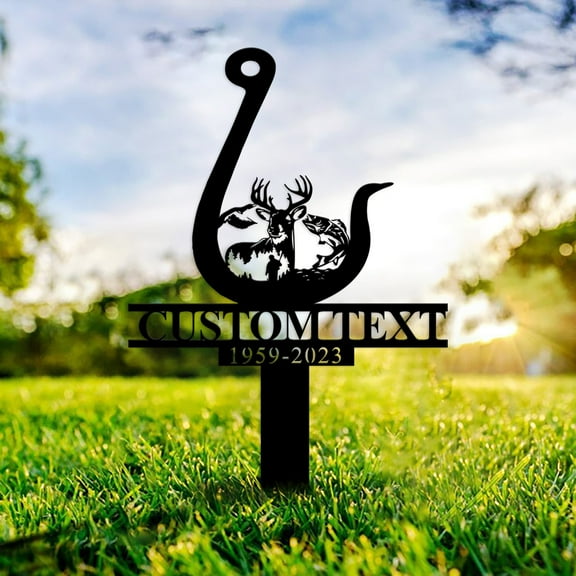 Custom Hunter Memorial Stake, Personalized Fisherman Metal Stake, Hunting Sign, Father's Day, Grave Marker, Hunter Loss
