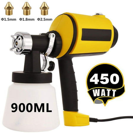 Hifashion Electric Paint Sprayer Gun Power Painter 400 Watt HVLP Spray Gun Kit for Home, 3 Nozzle model, Lightweight, Easy Spraying and Cleaning, Perfect for Beginner (US Stock) (Best Spray Gun To Use With Latex Paint)