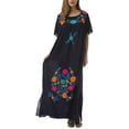 thumbnail image 1 of Riviera Sun Long Embroidered Dresses for Women (Navy, Medium), 1 of 3