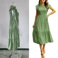 thumbnail image 3 of Vestido elegante Qarigey Tela transpirable Verde S, 3 of 6