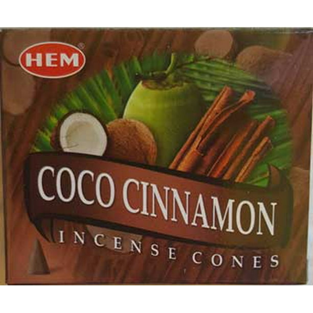 Hem Home Fragrance Incense Coco Cinnamon Prayer Meditation Cone 10pk