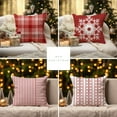 thumbnail image 3 of Blue Striped Christmas Decorations Pillow Covers 18x18 Set of 4 Stripes Snowflake Buffalo Plaid Santa Claus Merry Christmas Winter Holiday Farmhouse Decor Throw Pillows Cushion Case FC118-18, 3 of 6