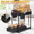 thumbnail image 2 of 2 organizadores debajo del fregadero, organizadores de cocina extraíbles de 2 niveles y organizador multiusos para estante debajo del fregadero para gabinete de cocina y baño, 2 of 7