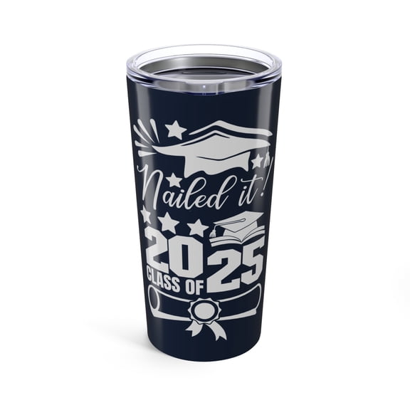 Graduation 20 oz Stainless Steel Travel Tumbler Double-Wall Insulated with Lid, Blue