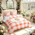 thumbnail image 2 of Manfei Modern Checkered 7 Pieces Full Size Bedding Sets,Festive Christmas Full Size Bed in a Bag,Orange Red,Christmas Reversible, 2 of 7