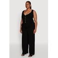 thumbnail image 4 of Womens Plus Size Crepe Knit Button Front Blazer Vest, 4 of 5