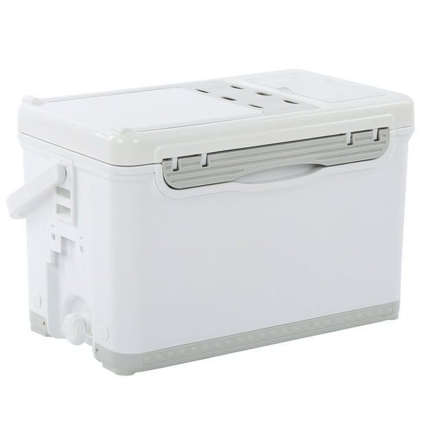 Rdeghly Multi‐purpose Live Fishing Box | 29l Live Fish Cooler Box For Outdoor Food Preservation | ‐grade Foam Thermal Insulation Layer | White