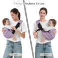 thumbnail image 4 of Portabebés MISSWISDOM ajustable para niños pequeños de 3 a 14 kg, color morado, 4 of 7
