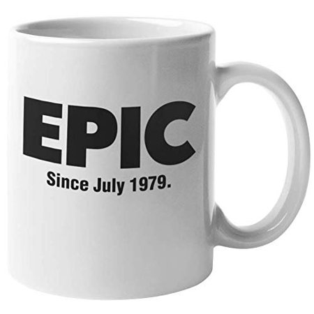 Print Birthday Gifts Set - Epic Since July 1979 Awesome Internet Slang Print Coffee & Tea Gift Mug, Fun 40th Birthday Party Supplies, Favors, Decorations, Memorabilia, And Gag Gifts For July Birthdays (11oz)