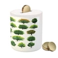 thumbnail image 3 of Nature Piggy Bank, Mother Nature Gift Different Types of Trees and Pines Planes Bushes Art Print, Ceramic Coin Bank Money Box for Cash Saving, 3.6" X 3.2", White and Green, by Ambesonne, 3 of 4