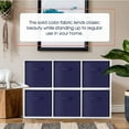 thumbnail image 2 of Ornavo Home Foldable Collapsible Storage Box Bins Shelf Basket Cube Organizer With Dual Handles - Set of 6 - 13 x 15 x 13 - Navy Blue, 2 of 7