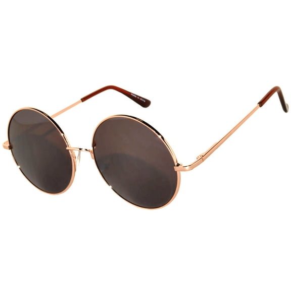 Round Sunglasses - (56mm) Gold Frame / Brown Lens