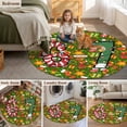 thumbnail image 5 of Merry Christmas Round Area Rug 8Ft Washable Large Circle Rugs for Living Room Dorm, Winter Xmas Stockings Gifts Cartoon Green Non-Slip Carpet Floor Mats Indoor Outdoor Carpet Runner Home Decor, 5 of 8