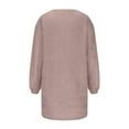 thumbnail image 4 of HNMKIU Womens Solid Color Crew Neck Long Sleeve Knitted Sweater Dress for Ladies Soft Comfortable and Versatile Khaki-B,XXL, 4 of 6