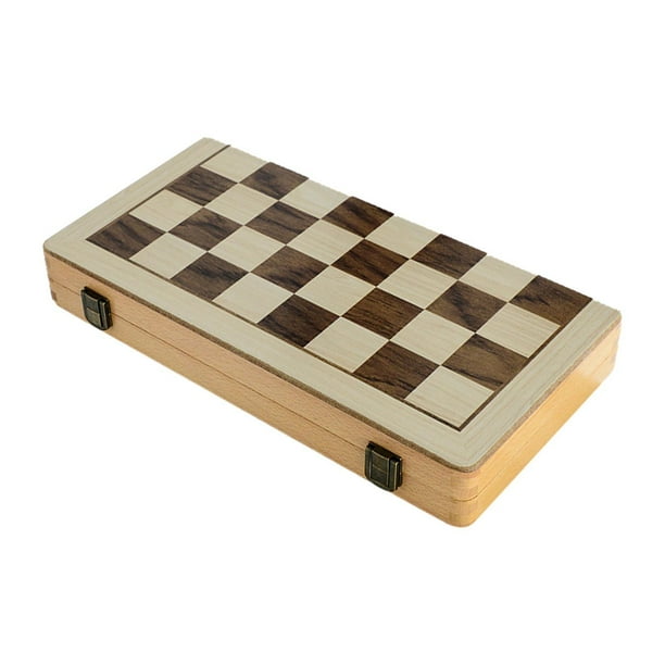Juego de ajedrez de madera para principiantes, tablero plegable portátil educativo de madera 15 pulgadas