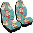 thumbnail image 2 of Juego de 2 fundas de asiento de coche ABPHQTO Navidad Shiba Inu universal, 2 of 3