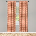 thumbnail image 3 of Ambesonne Vintage Curtains, Square Like Motifs Ornament, Pair of 28"x95", Dark Pink and Persian Orange, 3 of 5