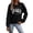Black, variant on Tanghaowl Sweatshirts for Women Loose Fit Printed Round Neck Hooded Casual Long Sleeve Sweatshirt with Soft Breathable Material Khaki XL
