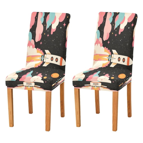 BZSMCE Chairs Slipcovers Dining Chair Covers Spaceship Take Off Pattern Creative Pattern