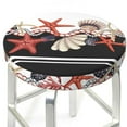 thumbnail image 3 of Daiia Starfishes Shells Stool Covers Round,Round Bar Stool Covers Waterproof Bar Chair Covers Washable Stool Cushion Slipcover for 12-14 Inch Chair-, 3 of 7