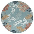 thumbnail image 2 of Ox Bay Elise 7'6" Round Blue Coral Reef Hi-Low Indoor/Outdoor Area Rug, 2 of 8