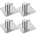 thumbnail image 1 of Paquete de 4 ganchos autoadhesivos para colgar, ganchos adhesivos de acero inoxidable inoxidable para cocina, baño, inodoro, armario, oficina, etc., 1 of 8