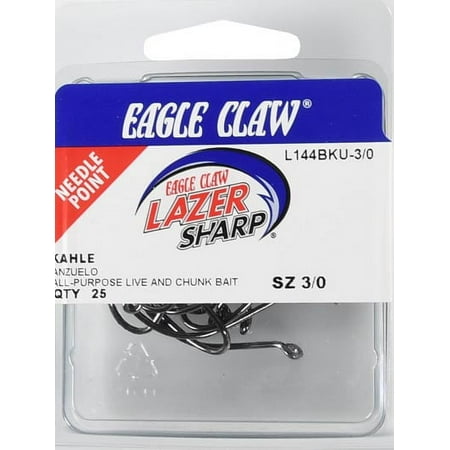 UPC: 0047708546140 | Lazer Sharp L144BKUH-3/0 Kahle Offset Hook  Platinum Black Finish  Size 3/0