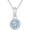 Aqua, variant on Sterling Silver May Emerald Birthstone Bezel-set 6mm Pendant with 18 Chain