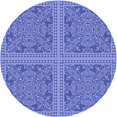 thumbnail image 1 of Ahgly Company Machine Washable Indoor Round Transitional Denim Blue Area Rugs, 5' Round, 1 of 7