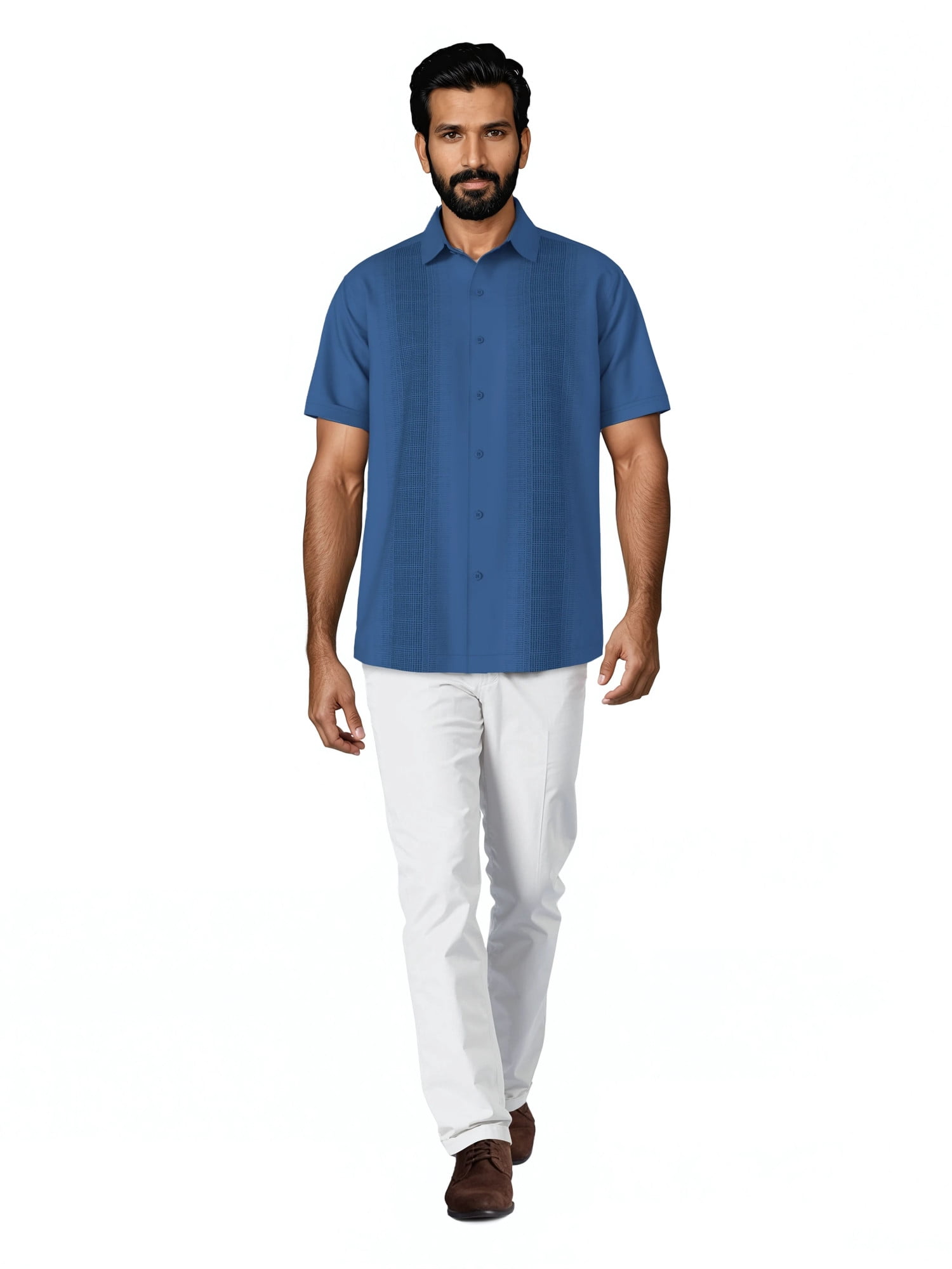 Cafe Luna Men's and Big Men's Panel Print Short Sleeve Woven Shirt, Size S-4XL