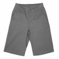 thumbnail image 1 of Bienzoe Bermudas à devant Plat pour Garçon, Uniformes Scolaires, Gris 8, 1 of 2
