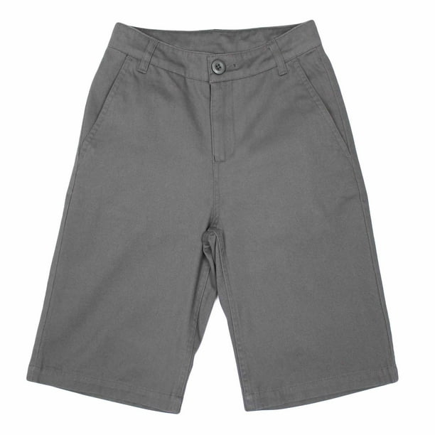 Bienzoe Boy's School Uniforms Flat Front Bermuda Shorts Grey 8 ...