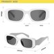 thumbnail image 5 of Gafas de sol mosanana Trendy Rectangle Creamy White para mujer y hombre, 5 of 6