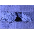 thumbnail image 1 of Ahgly Company Machine Washable Indoor Rectangle Abstract Blue Modern Area Rugs, 3' x 5', 1 of 4