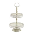thumbnail image 6 of DecMode 12" x 24" White Metal 2 Tiered Server with Lace Inspired Edge, 1-Piece, 6 of 7