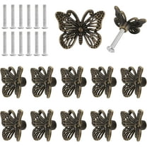 12Pcs Vintage Butterfly Cupboard Door Knobs, Antique Bronze Drawer Pulls Butterfly Dresser Knobs for Dresser Drawer Cabinet Closet